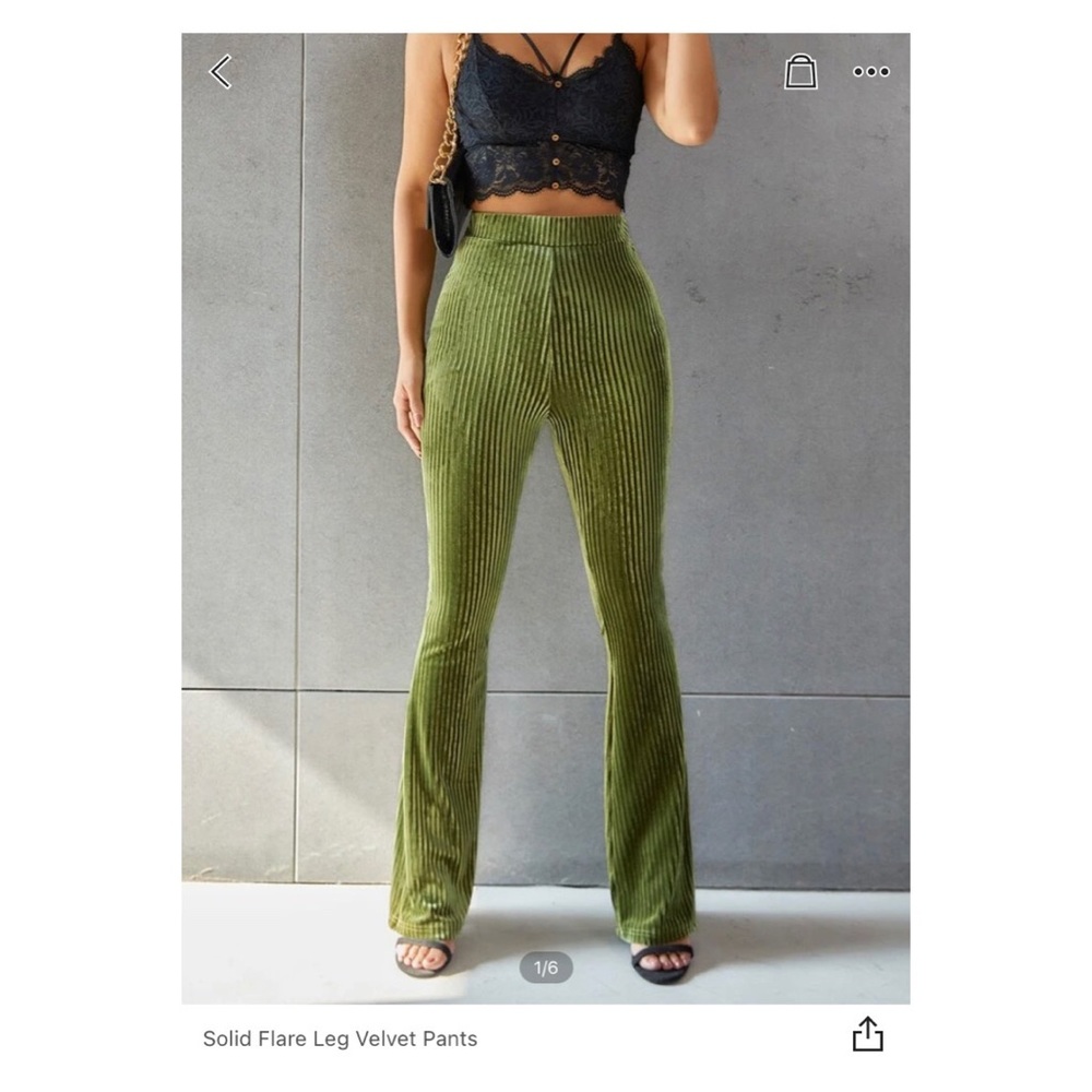 Green Velvet Corduroy Pants - SHEIN - NWT